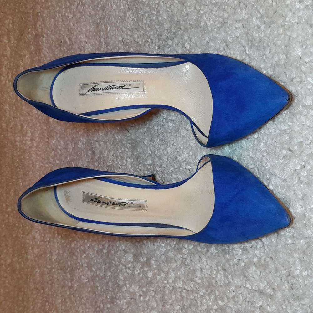BRAIN ATWOOD BLUE Suede D Orsay Pumps Size 39.5 Euro - Picture 5 of 17